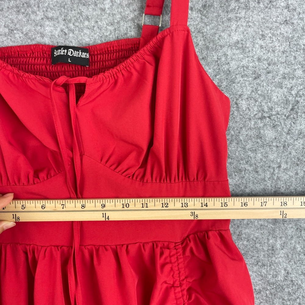 Scarlet Darkness Dress Womens Large Renaissance Milkmaid Coquette Vampy - Picture 6 of 16